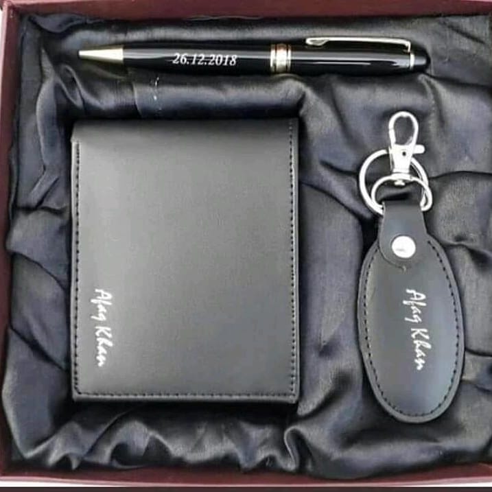 Personalized Gift For Him - Wallet Combo With Pen And Keychain