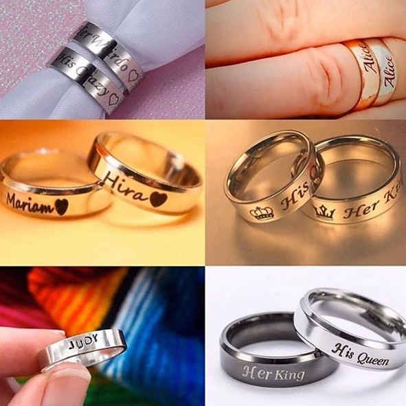 Name shop printed rings